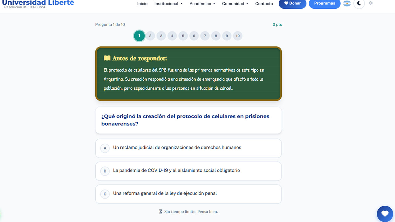 La Posta - Vista escritorio