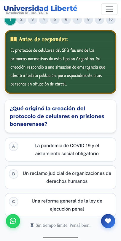 La Posta - Vista móvil